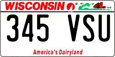 WI license plate 345VSU