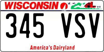 WI license plate 345VSV