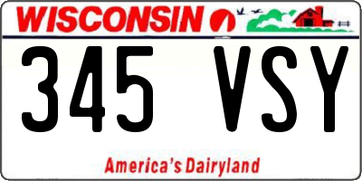 WI license plate 345VSY