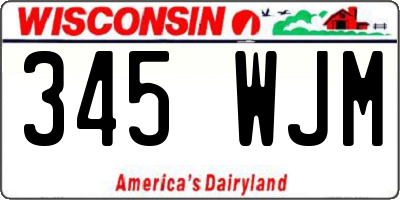WI license plate 345WJM