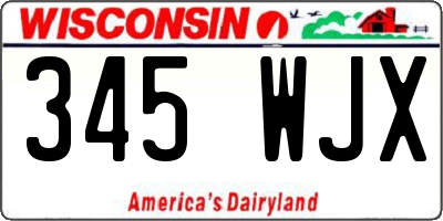 WI license plate 345WJX