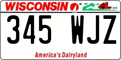 WI license plate 345WJZ