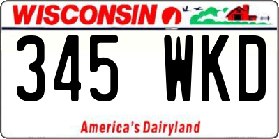 WI license plate 345WKD