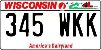 WI license plate 345WKK