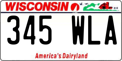 WI license plate 345WLA