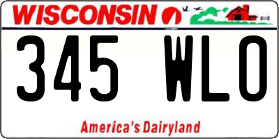 WI license plate 345WLO