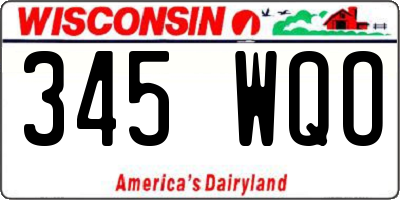 WI license plate 345WQO