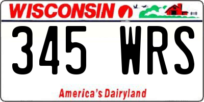 WI license plate 345WRS