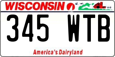 WI license plate 345WTB