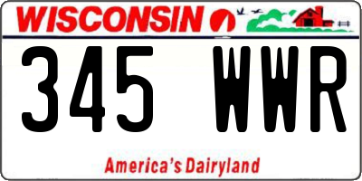 WI license plate 345WWR