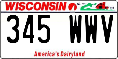 WI license plate 345WWV