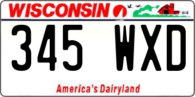 WI license plate 345WXD