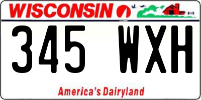 WI license plate 345WXH