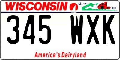 WI license plate 345WXK