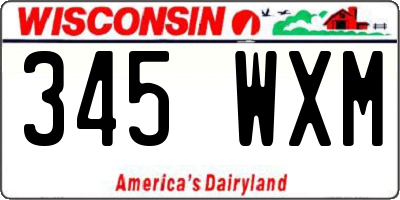 WI license plate 345WXM