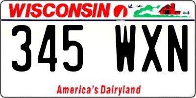 WI license plate 345WXN