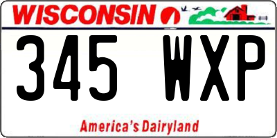 WI license plate 345WXP