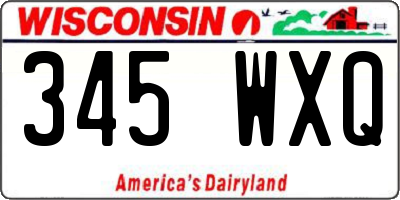 WI license plate 345WXQ