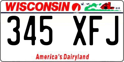 WI license plate 345XFJ