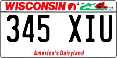 WI license plate 345XIU