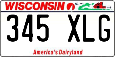 WI license plate 345XLG