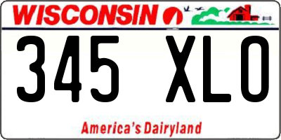 WI license plate 345XLO