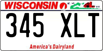 WI license plate 345XLT