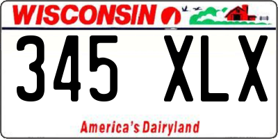 WI license plate 345XLX