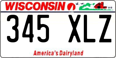 WI license plate 345XLZ