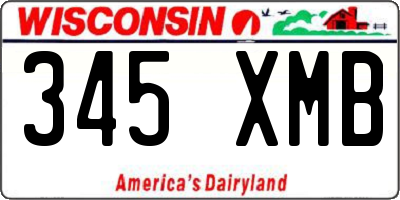 WI license plate 345XMB