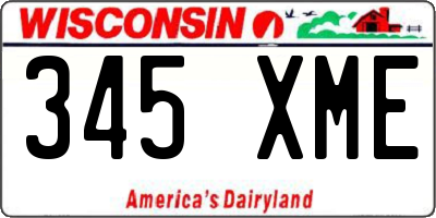 WI license plate 345XME