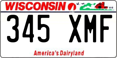 WI license plate 345XMF