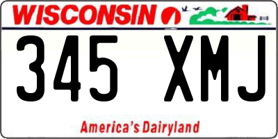 WI license plate 345XMJ