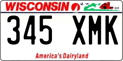WI license plate 345XMK