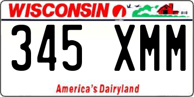 WI license plate 345XMM