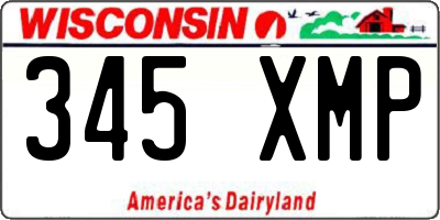 WI license plate 345XMP