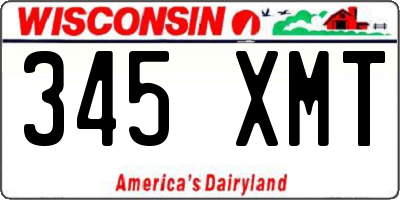 WI license plate 345XMT