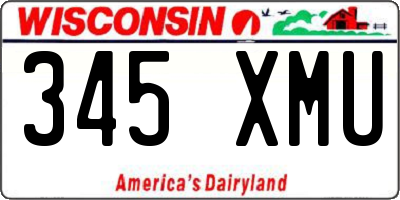 WI license plate 345XMU
