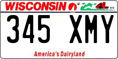 WI license plate 345XMY