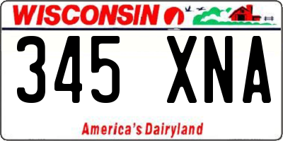 WI license plate 345XNA
