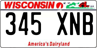 WI license plate 345XNB
