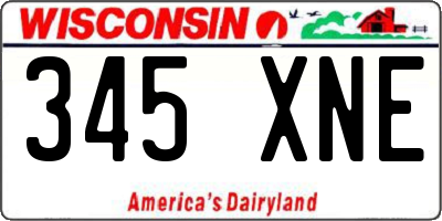 WI license plate 345XNE