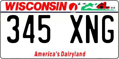 WI license plate 345XNG