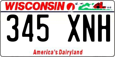 WI license plate 345XNH