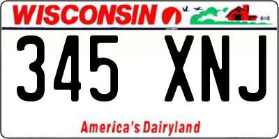 WI license plate 345XNJ
