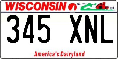 WI license plate 345XNL