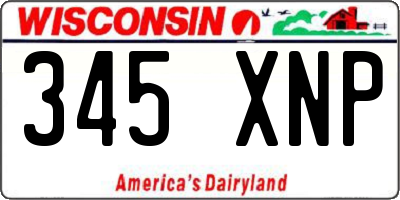 WI license plate 345XNP