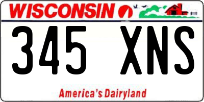 WI license plate 345XNS
