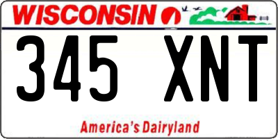 WI license plate 345XNT