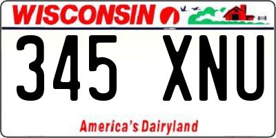 WI license plate 345XNU